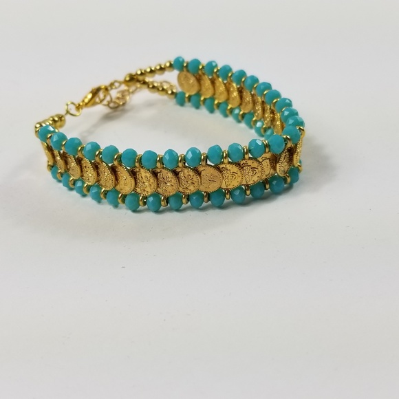 Jewelry - BOGO 50% olArm ca candy beaded bracelet Gold plaed